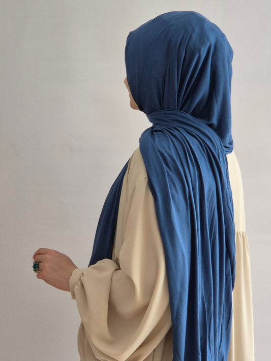 Jersey Hijab Jeansblau