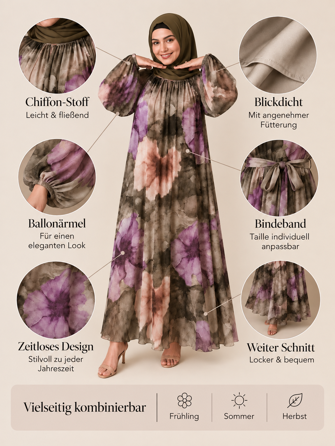 Chiffon Maxikleid