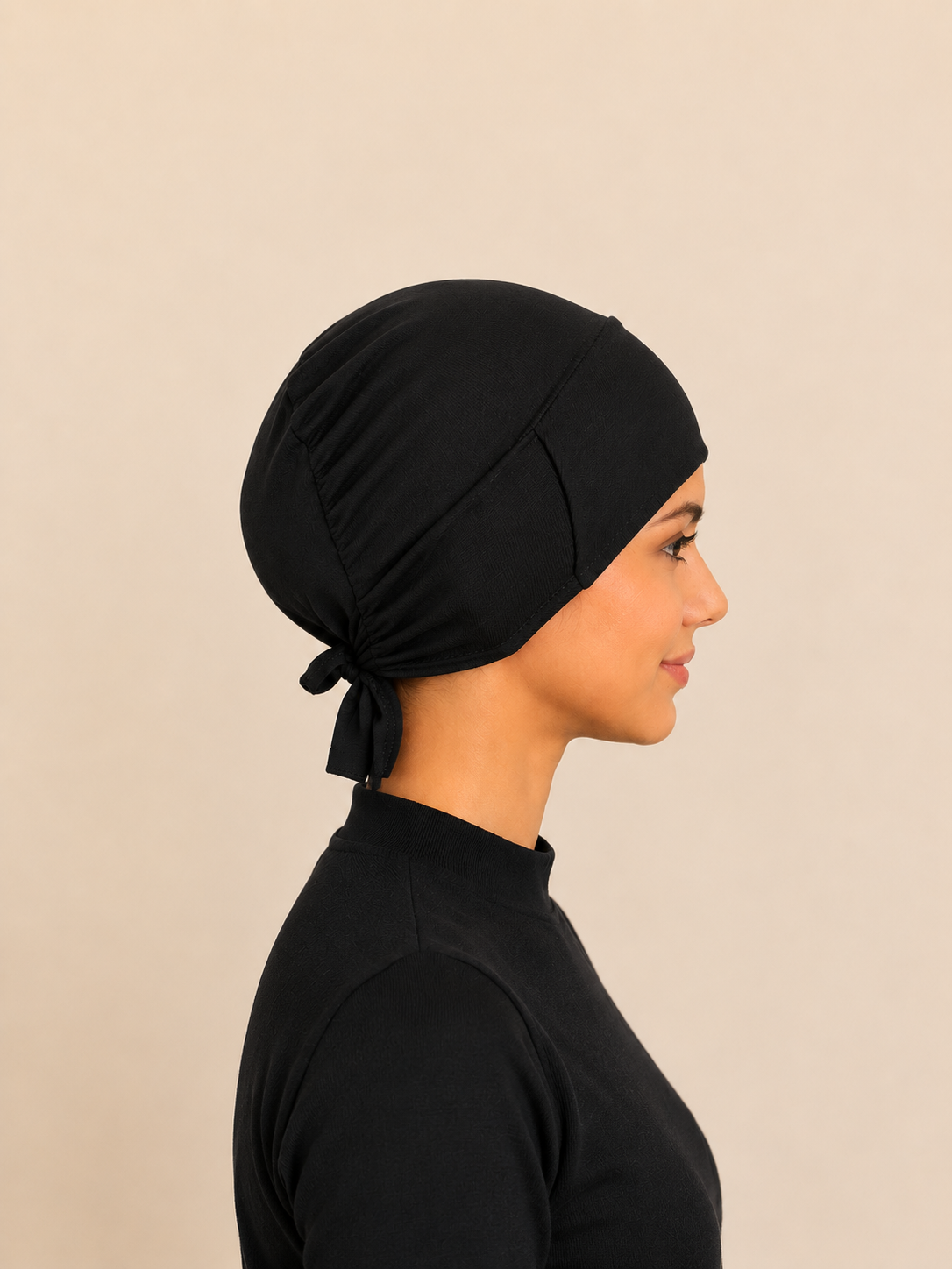 Viskose Bonnet - schwarz