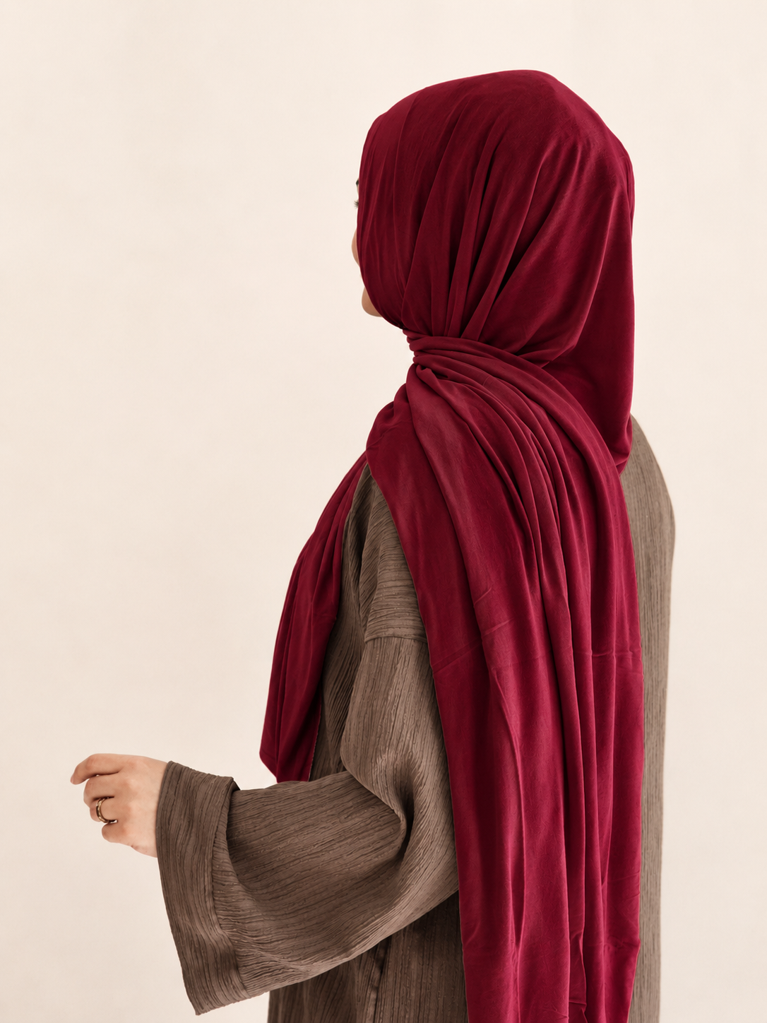 Jersey Hijab Kirschrot