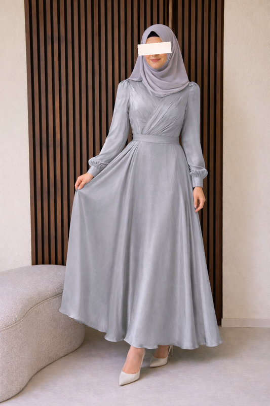elegantes Abendkleid grau