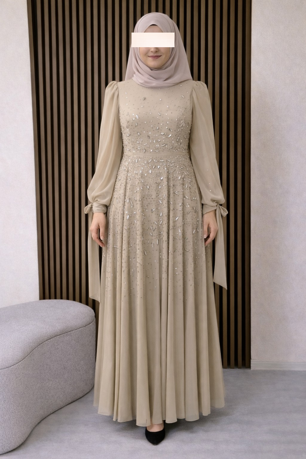 Layali Abendkleid beige