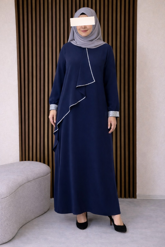 Elegantes Maxikleid Übergrößen dunkelblau