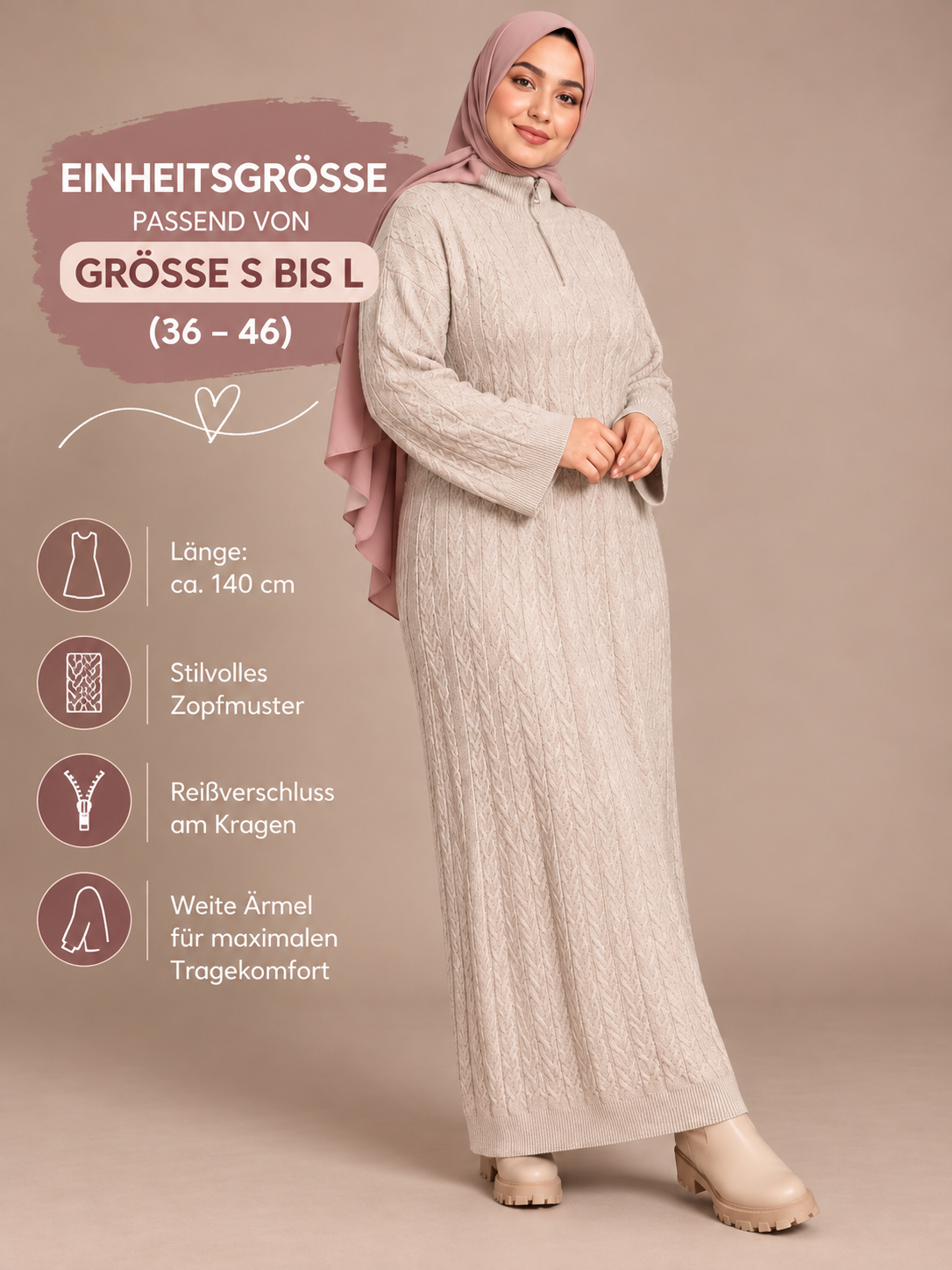 Strickkleid mit Kragen