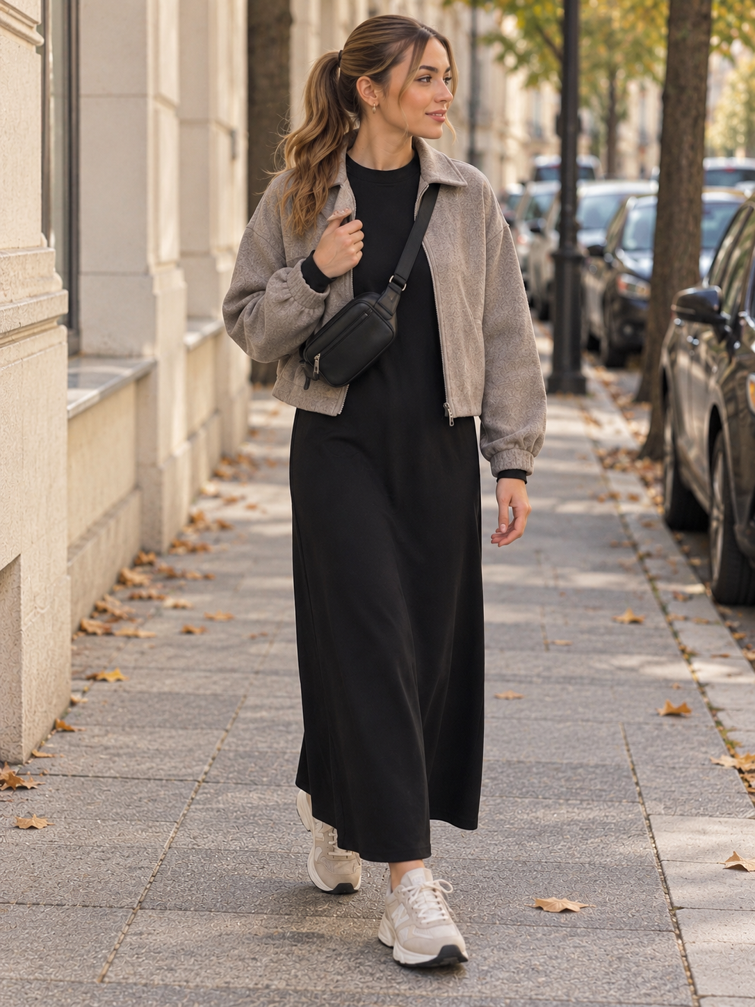 Long-Sleeve Basic Dress