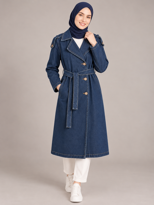 Mantel im Denim Look