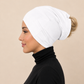 Schlauch Bonnet über Kreuz weiß
