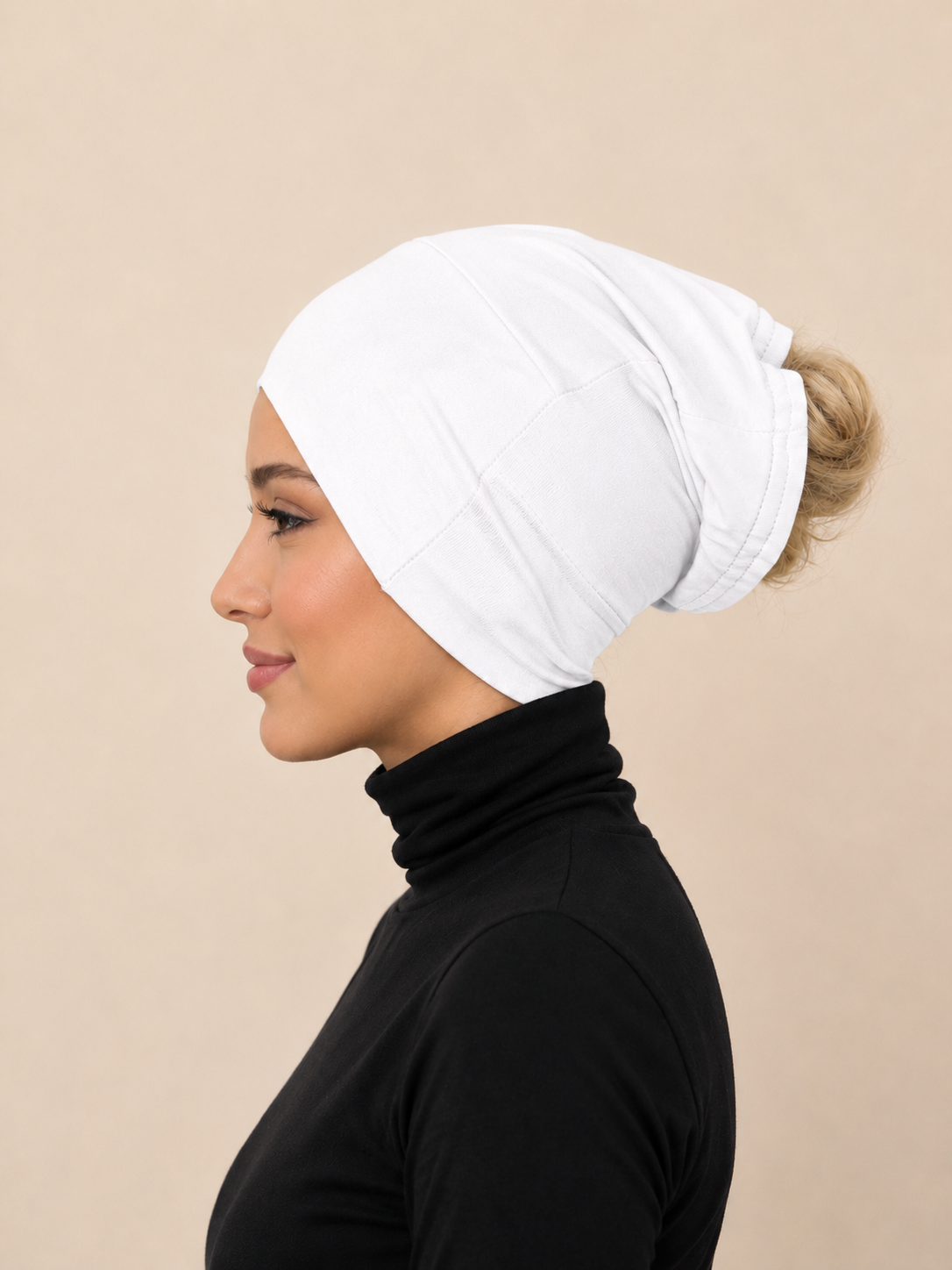 Schlauch Bonnet über Kreuz weiß