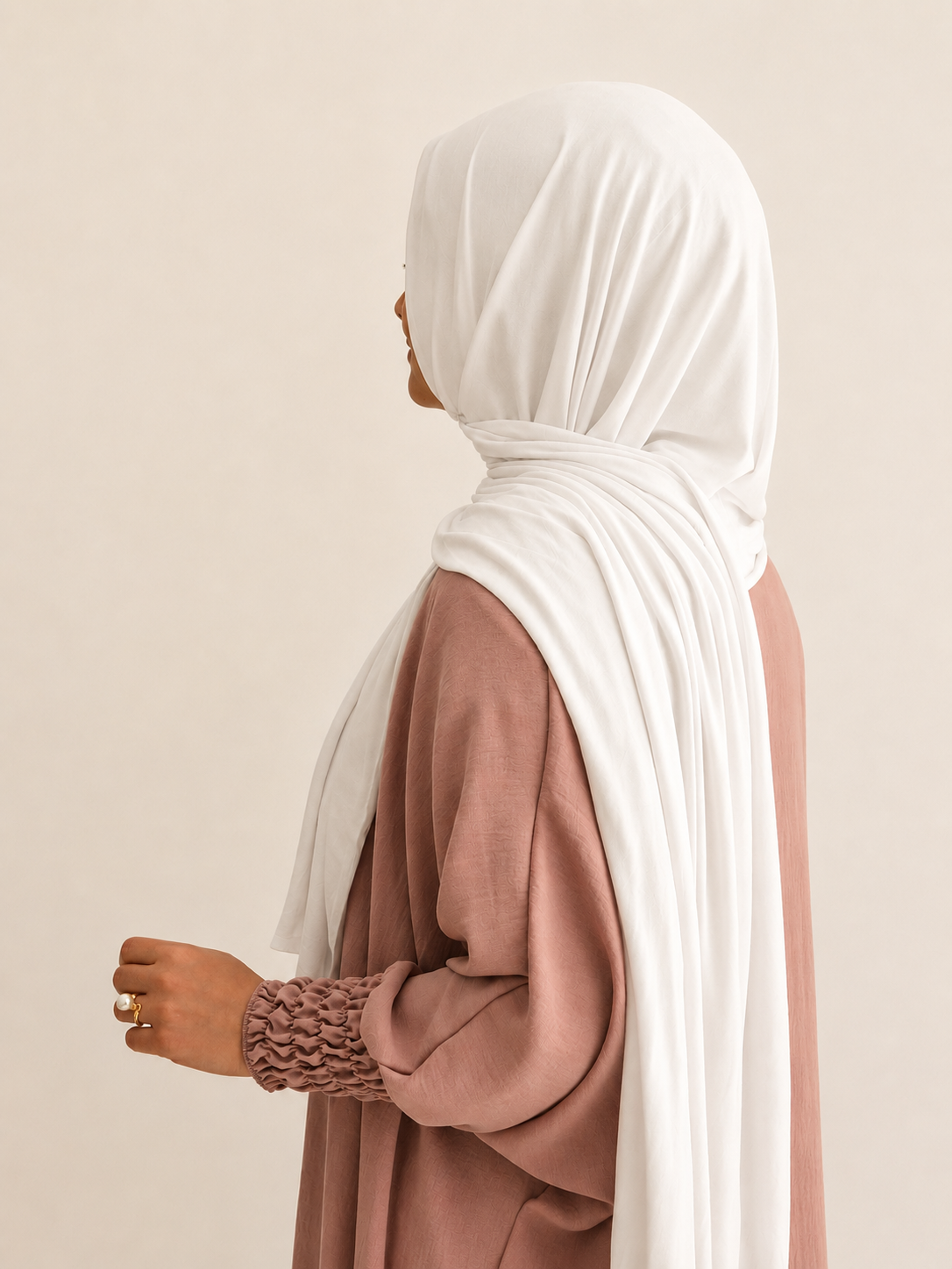 Jersey Hijab altweiß