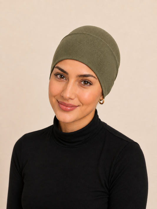 Viskose Bonnet - khaki