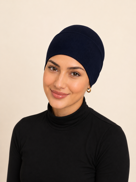 Viskose Bonnet – dunkelblau