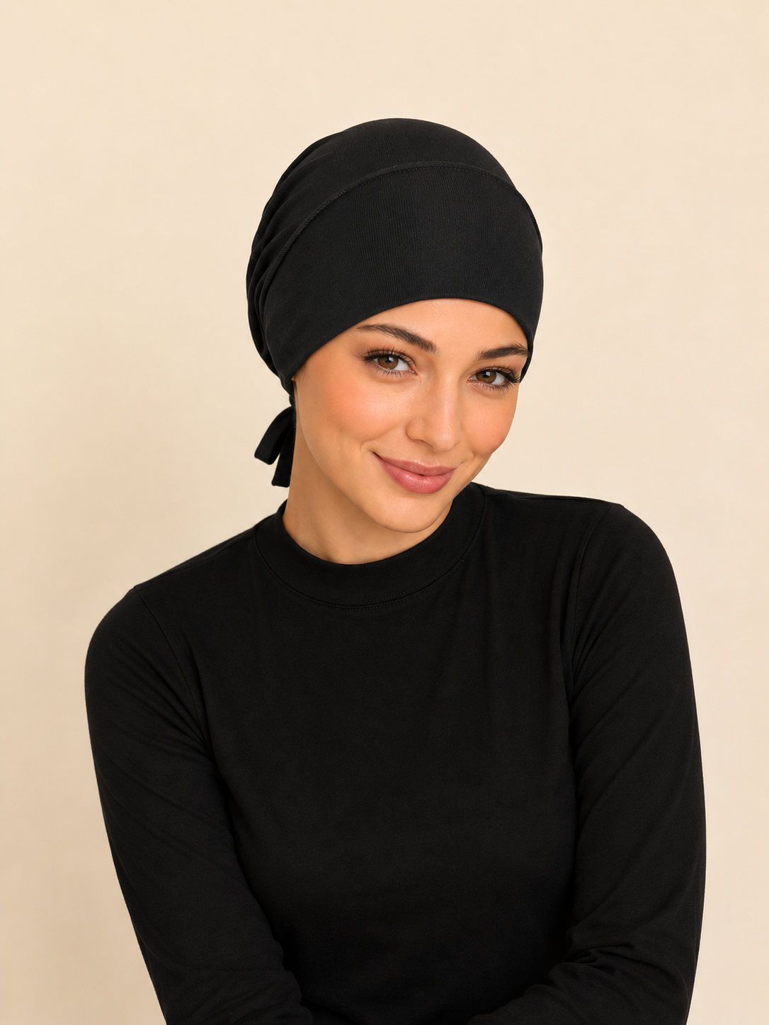 Viskose Bonnet - schwarz