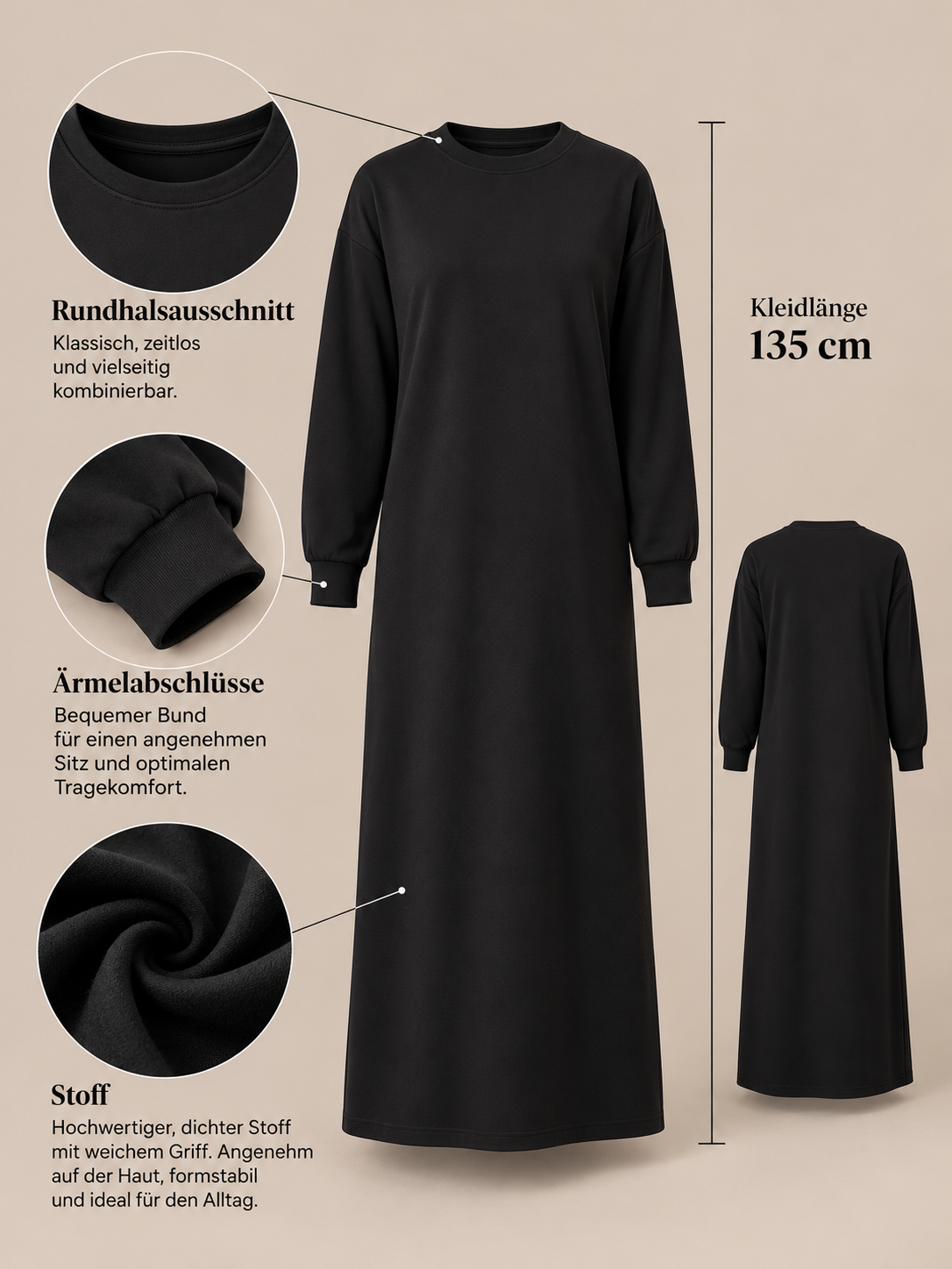 Long-Sleeve Basic Dress