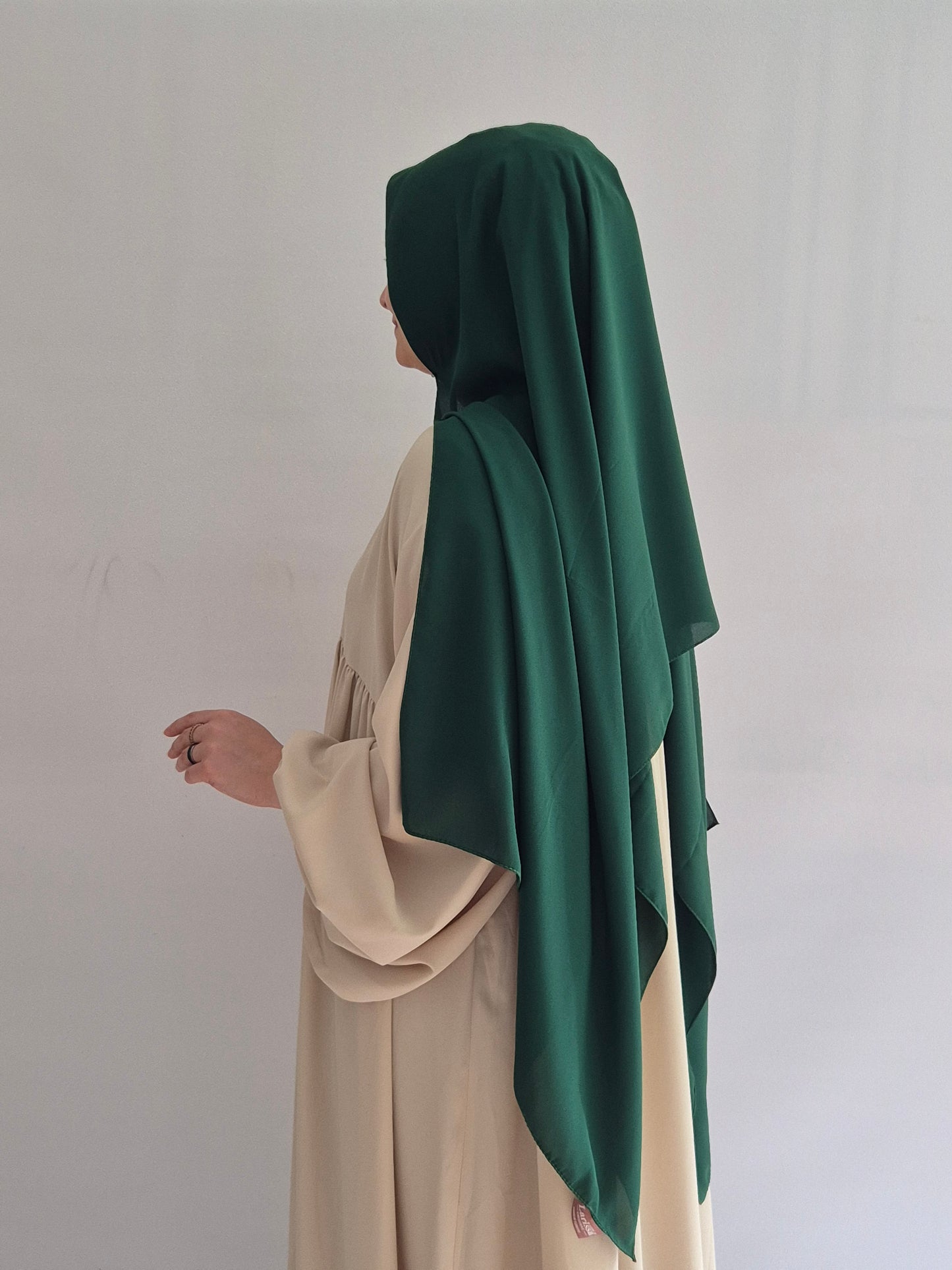 Krepp Hijab in smaragdgrün