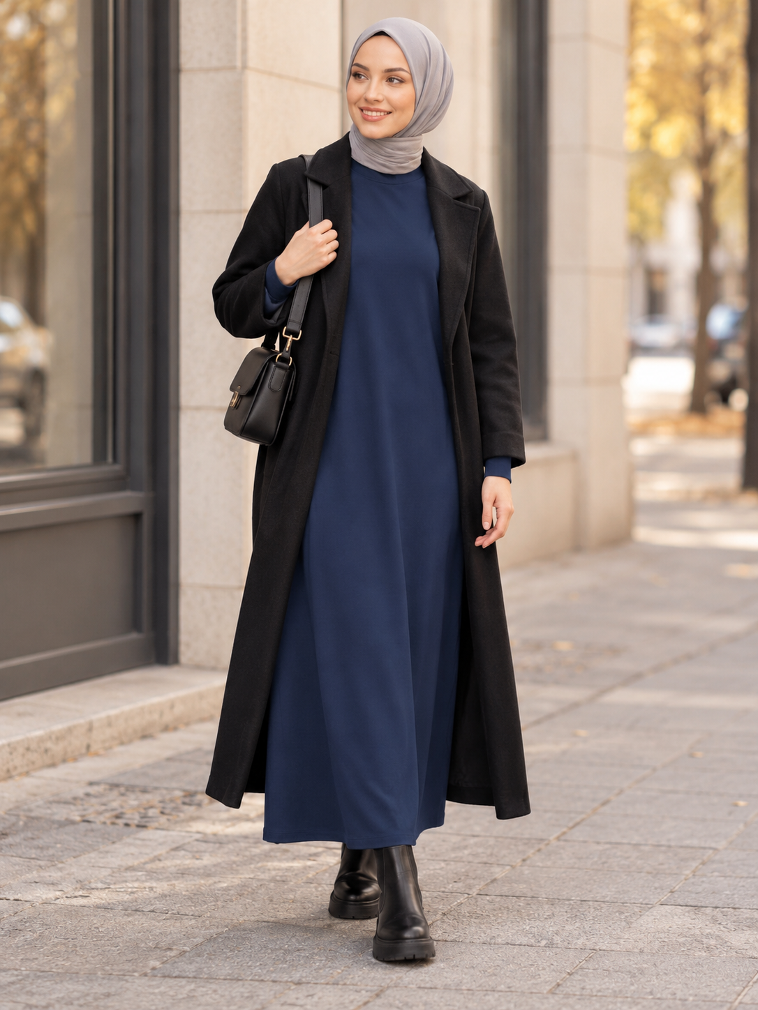 Long-Sleeve Basic Dress