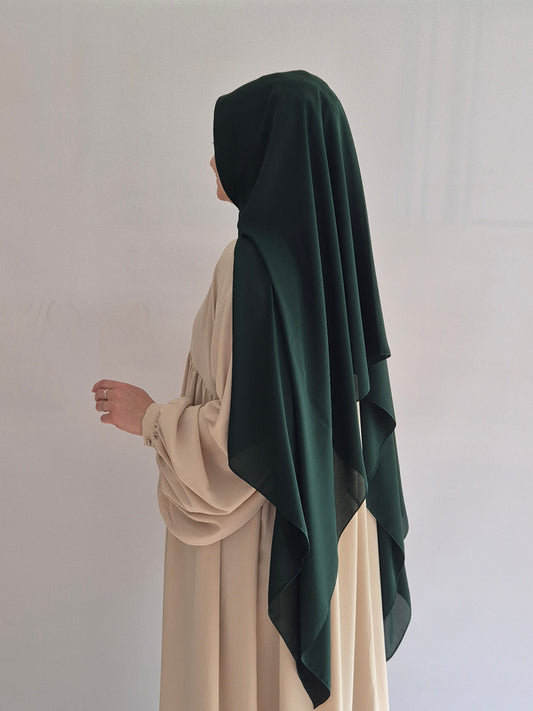 Krepp Hijab in dunkelgrün