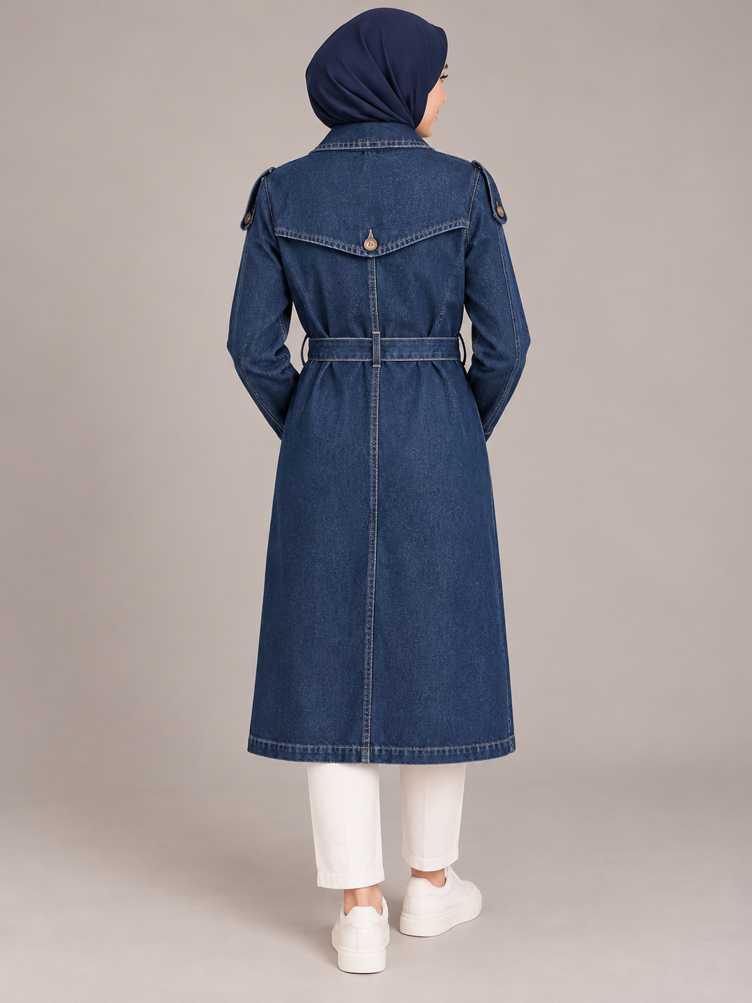 Mantel im Denim Look