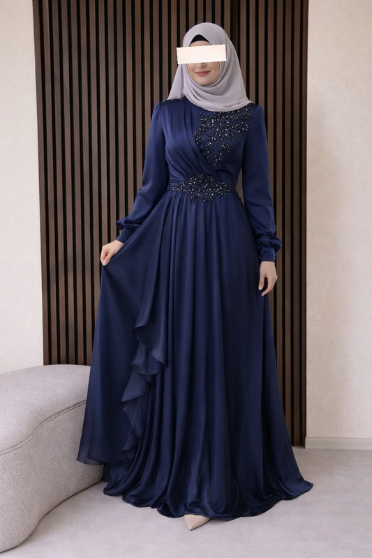 elegantes Abendkleid dunkelblau