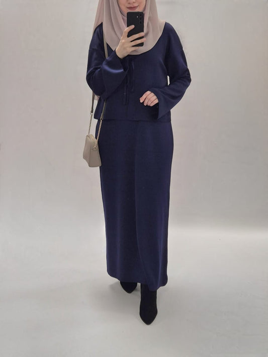 Talya Kleid Set dunkelblau
