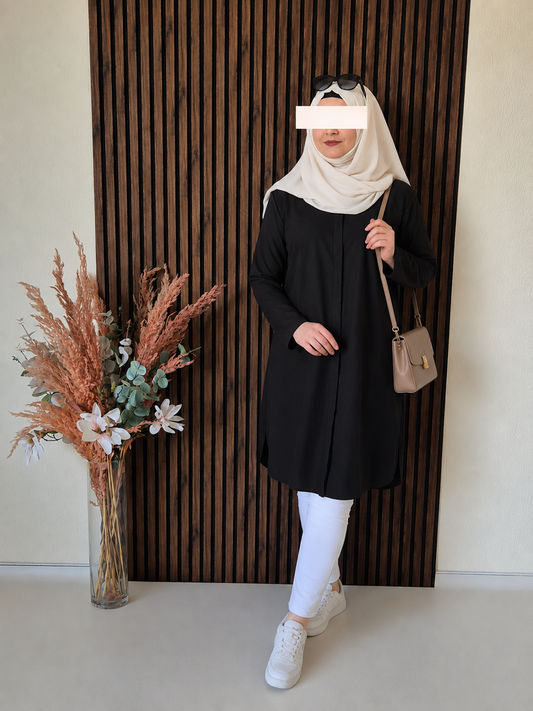 Basic Tunika in schwarz