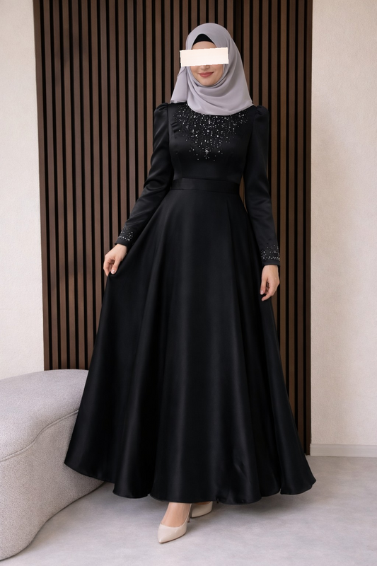 pompöses Abendkleid schwarz