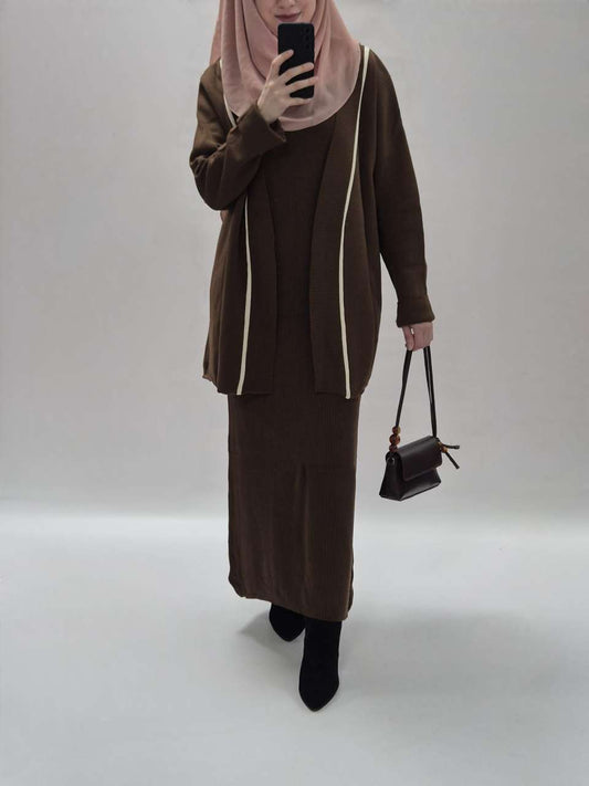 Selin Set Kleid braun