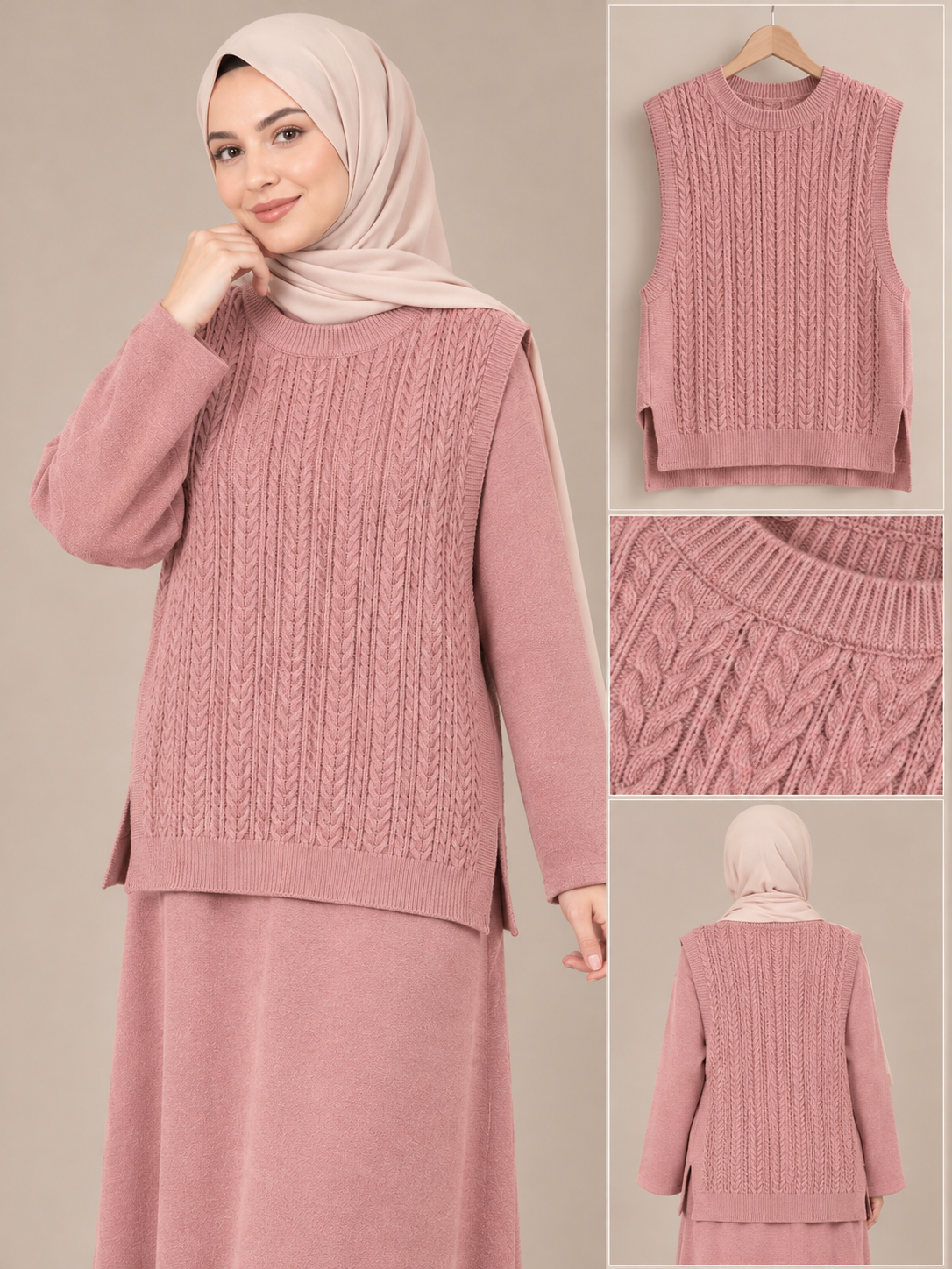 2` teiliges Strickkleid Set