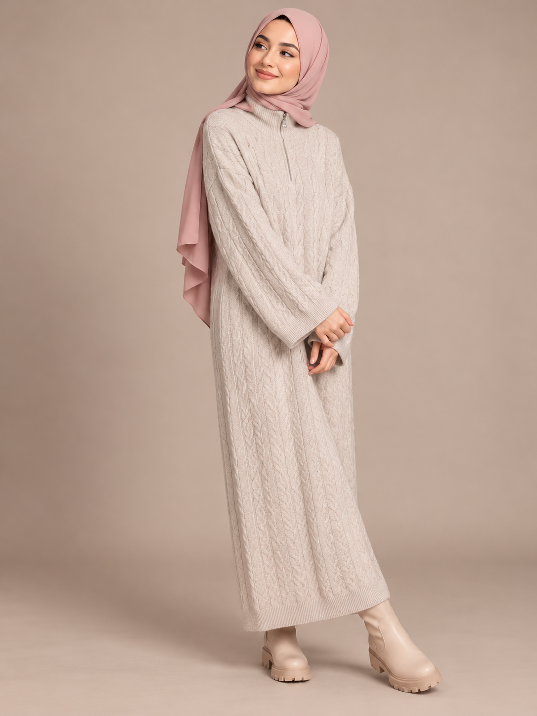 Strickkleid mit Kragen