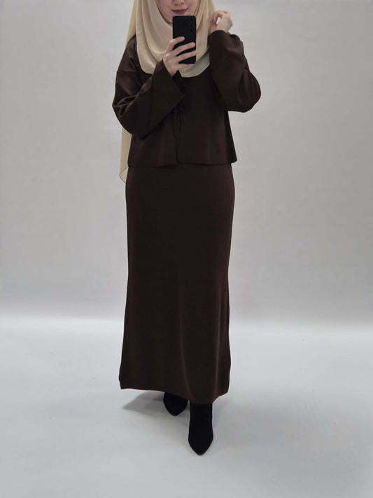 Talya Kleid Set braun